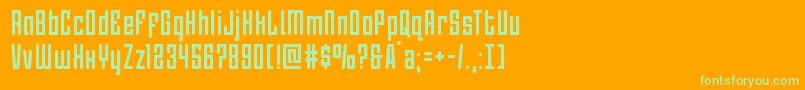 Darklightercond Font – Green Fonts on Orange Background