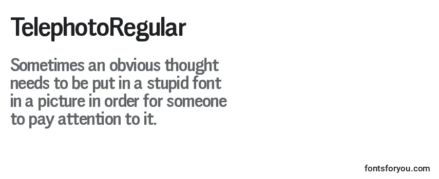 Review of the TelephotoRegular Font