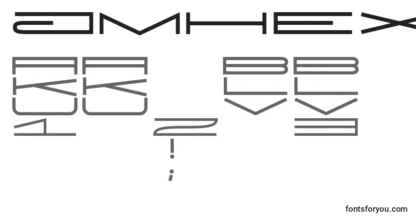 A fonte JmhExtraWide (85234) – alfabeto, números, caracteres especiais