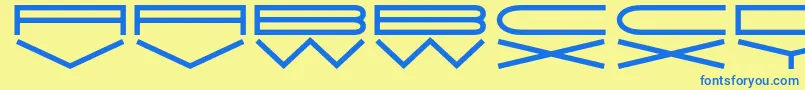 JmhExtraWide Font – Blue Fonts on Yellow Background