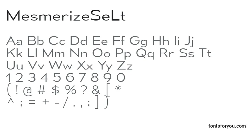 Шрифт MesmerizeSeLt – алфавит, цифры, специальные символы