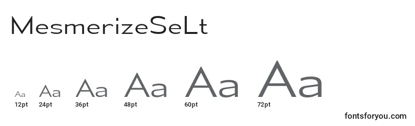 Размеры шрифта MesmerizeSeLt