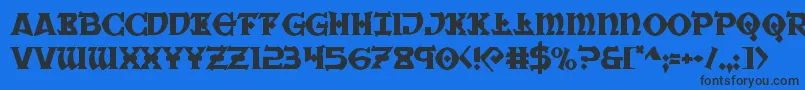 Warpriest Font – Black Fonts on Blue Background