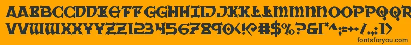Warpriest Font – Black Fonts on Orange Background