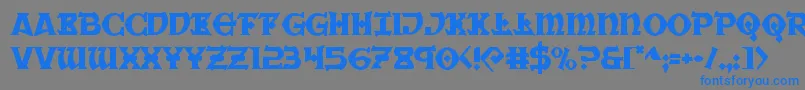 Warpriest-fontti – siniset fontit harmaalla taustalla