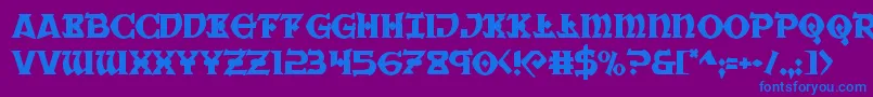 Warpriest Font – Blue Fonts on Purple Background