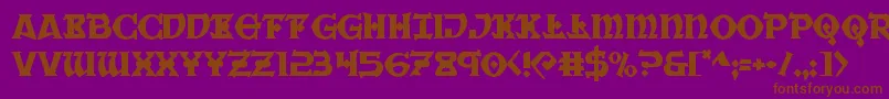 Warpriest Font – Brown Fonts on Purple Background