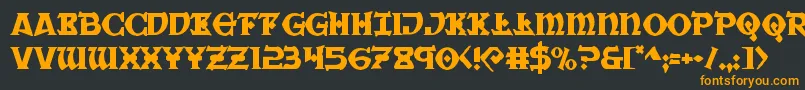 Warpriest Font – Orange Fonts on Black Background