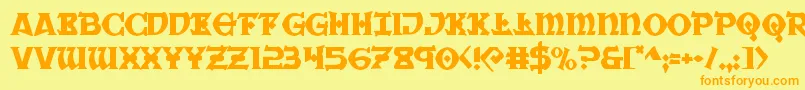 Warpriest Font – Orange Fonts on Yellow Background