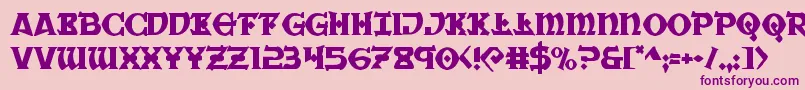 Warpriest-Schriftart – Violette Schriften auf rosa Hintergrund