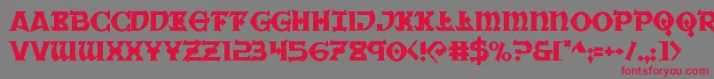 Warpriest Font – Red Fonts on Gray Background
