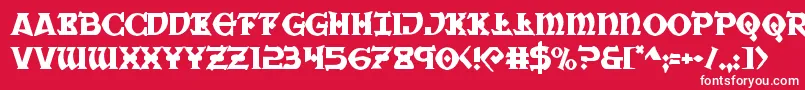 Weitere Informationen zur Warpriest-Schriftart Warpriest-Schriftart – Weiße Schriften auf rotem Hintergrund