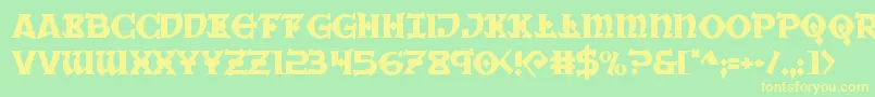 Warpriest Font – Yellow Fonts on Green Background