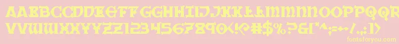 Warpriest Font – Yellow Fonts on Pink Background