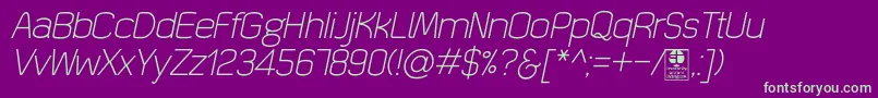 QuizmaLightItalicDemo Font – Green Fonts on Purple Background