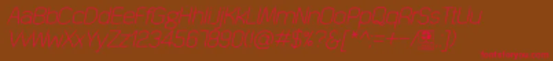 QuizmaLightItalicDemo-Schriftart – Rote Schriften auf braunem Hintergrund