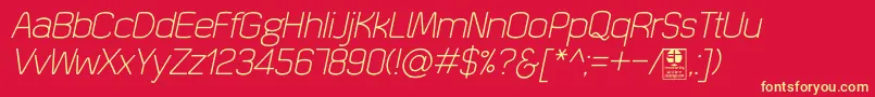 フォントQuizmaLightItalicDemo – 黄色の文字、赤い背景