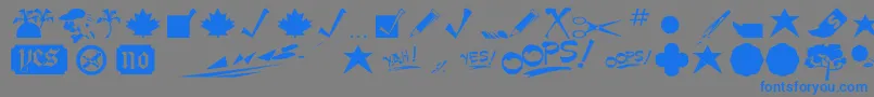 Czcionka MinipicsNormal – niebieskie czcionki na szarym tle