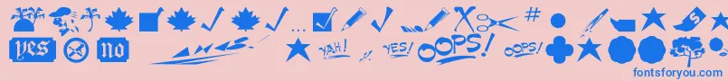 MinipicsNormal Font – Blue Fonts on Pink Background