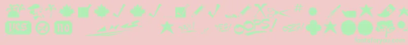 MinipicsNormal Font – Green Fonts on Pink Background