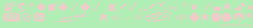 MinipicsNormal Font – Pink Fonts on Green Background