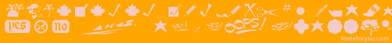 MinipicsNormal Font – Pink Fonts on Orange Background