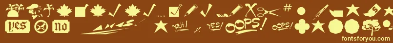 MinipicsNormal Font – Yellow Fonts on Brown Background