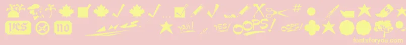 MinipicsNormal Font – Yellow Fonts on Pink Background