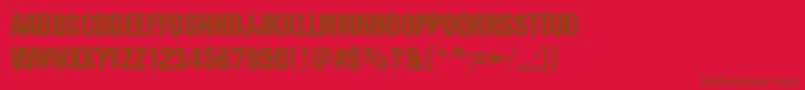 MachineItcD Font – Brown Fonts on Red Background