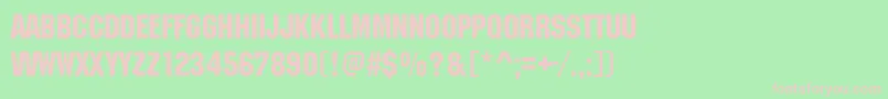 MachineItcD-Schriftart – Rosa Schriften auf grünem Hintergrund