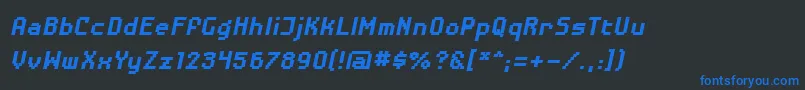 DisposabledroidbbBldital Font – Blue Fonts on Black Background