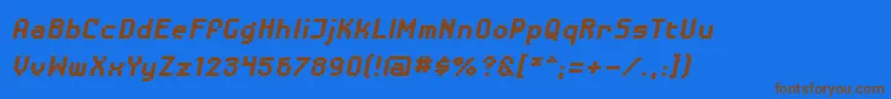 DisposabledroidbbBldital Font – Brown Fonts on Blue Background