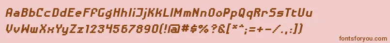 DisposabledroidbbBldital Font – Brown Fonts on Pink Background