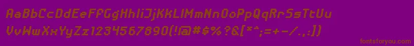 DisposabledroidbbBldital Font – Brown Fonts on Purple Background