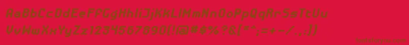 DisposabledroidbbBldital Font – Brown Fonts on Red Background