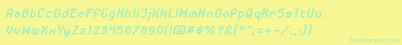 DisposabledroidbbBldital Font – Green Fonts on Yellow Background