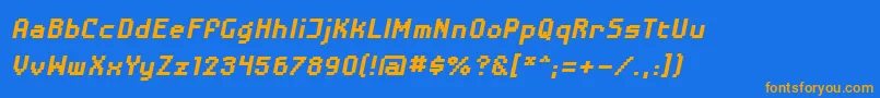 DisposabledroidbbBldital Font – Orange Fonts on Blue Background
