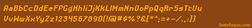 DisposabledroidbbBldital Font – Orange Fonts on Brown Background