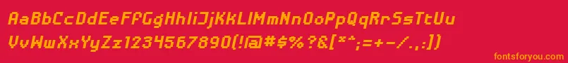 DisposabledroidbbBldital Font – Orange Fonts on Red Background