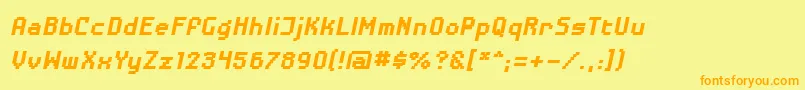 DisposabledroidbbBldital Font – Orange Fonts on Yellow Background