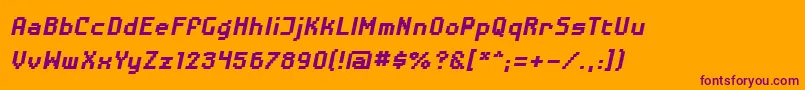 DisposabledroidbbBldital Font – Purple Fonts on Orange Background