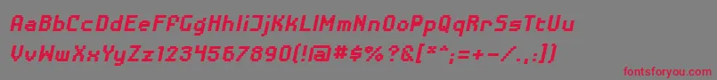 DisposabledroidbbBldital Font – Red Fonts on Gray Background
