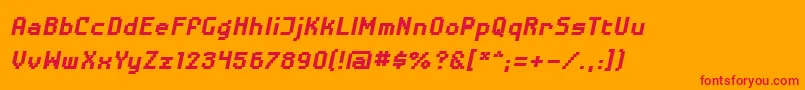 DisposabledroidbbBldital Font – Red Fonts on Orange Background