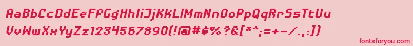 DisposabledroidbbBldital Font – Red Fonts on Pink Background