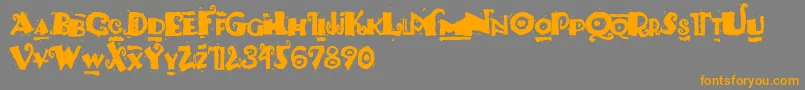PaulsSouthPacific-Schriftart – Orangefarbene Schriften auf grauem Hintergrund