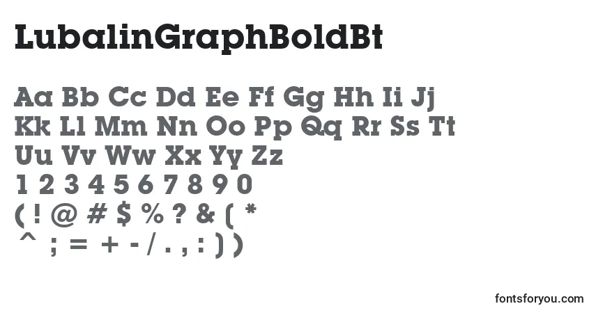 Czcionka LubalinGraphBoldBt – alfabet, cyfry, specjalne znaki