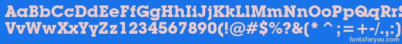 Czcionka LubalinGraphBoldBt – różowe czcionki na niebieskim tle