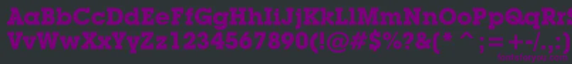 Czcionka LubalinGraphBoldBt – fioletowe czcionki na czarnym tle