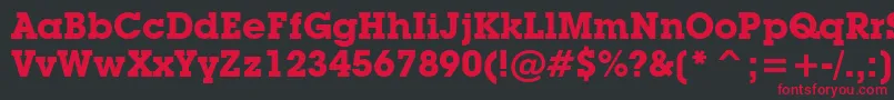 Fonte LubalinGraphBoldBt – fontes vermelhas em um fundo preto