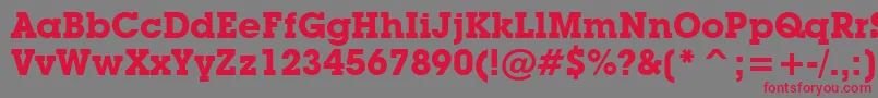 LubalinGraphBoldBt-Schriftart – Rote Schriften auf grauem Hintergrund